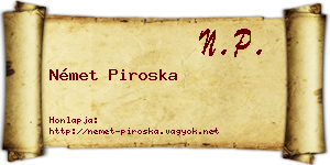 Német Piroska névjegykártya