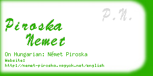 piroska nemet business card